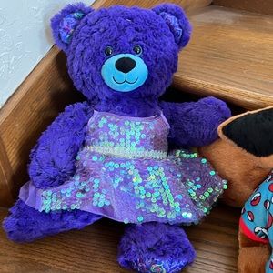 Build a Bear Disney Descendants Mal Purple 16” with purple sequin dress!!
